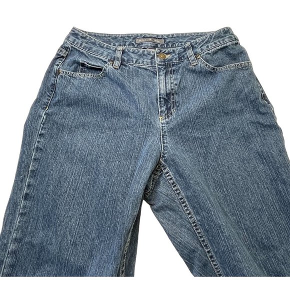Liz Claiborne Denim Jeans Womens Size 10 Bootcut Medium Wash Embellished Pockets - Picture 10 of 11